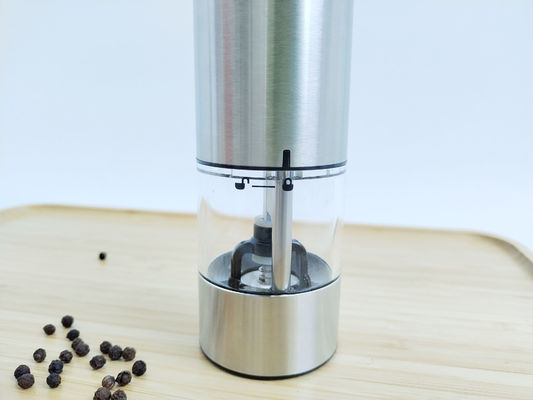 comprar Moinhos de pimenta de aço inoxidável de prata redonda com ajustes de moagem ajustáveis online manufacture
