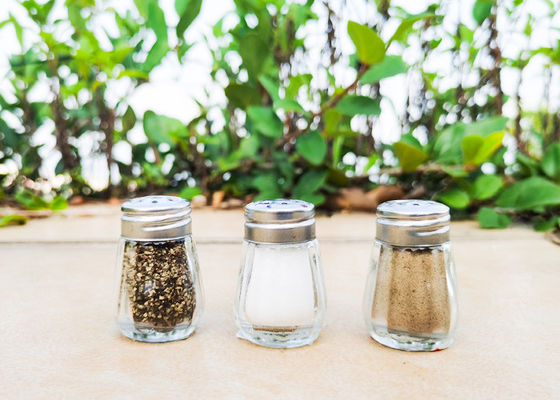 comprar Shaker con condimento de diseño moderno de vidrio sal pimienta Shaker Set online manufacture