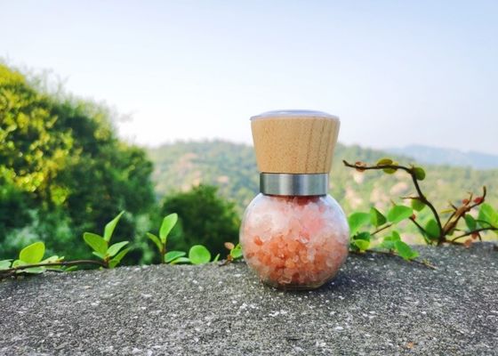 購入 大量パッケージ 200ml 容量 ラバー木とガラスボトルでカスタマイズできる塩と胡桃の磨き機 online manufacture
