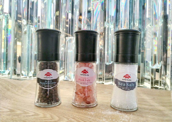 acheter Bouteille en verre réutilisable Moulin à sel et poivre Broyeurs en plastique avec noyau en céramique online manufacture