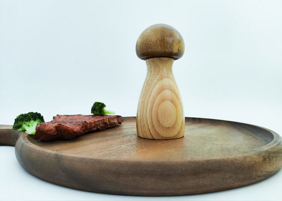 Beli Jamur Pepper Grinder Kayu Pepper Mill Solid Kayu Laut Garam Hitam Pepper Grinder Set Botol online manufacture